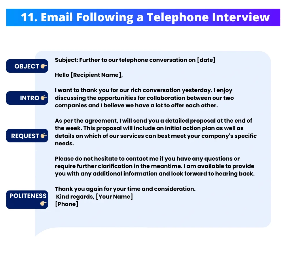 Modello di e-mail di richiesta di incontro a seguito di un'intervista telefonica