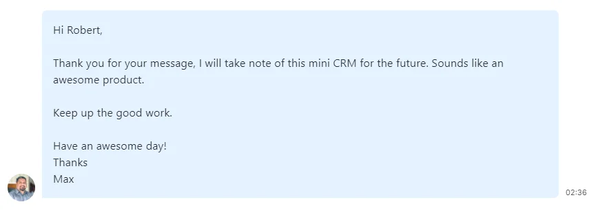 message example