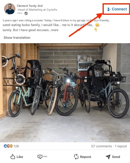 Senden Sie eine Einladung aus einem LinkedIn-Post