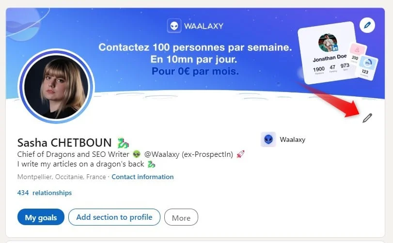 edit your profile on LinkedIn