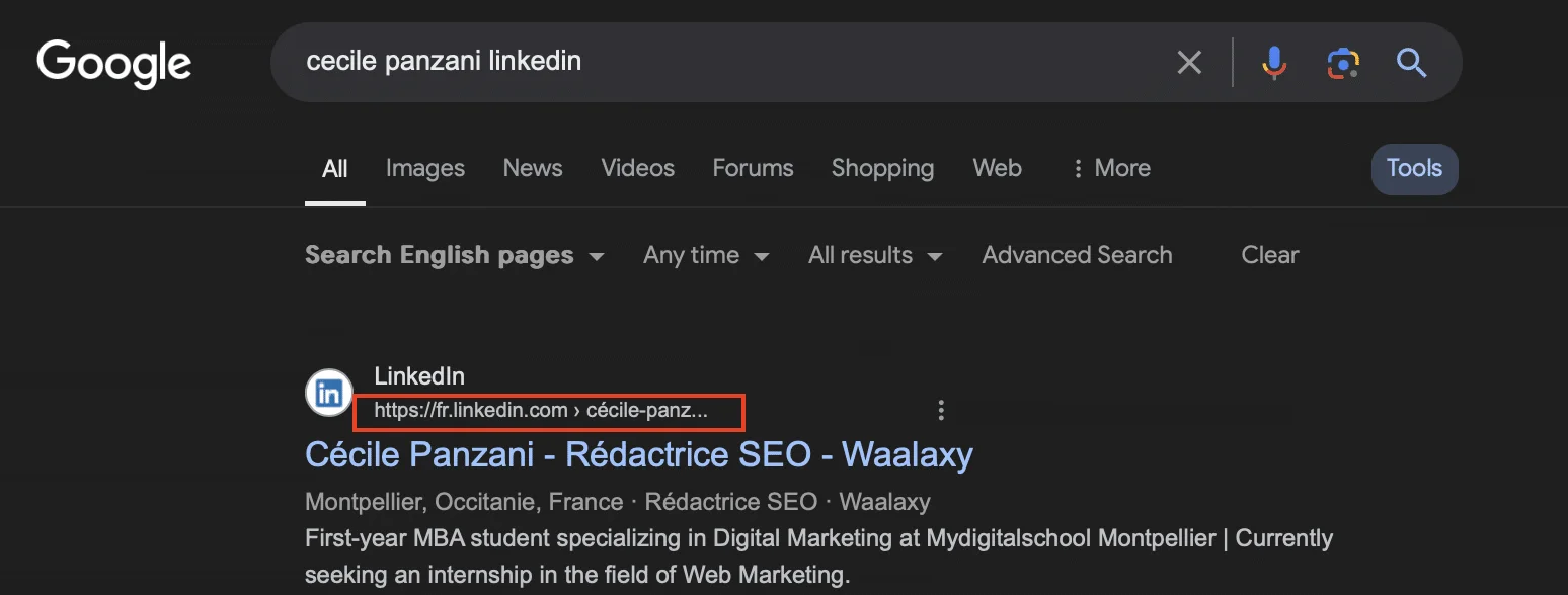 LinkedIn URL