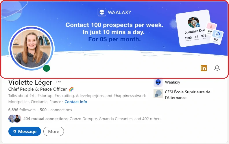 Violette Léger profil Waalaxy LinkedIn