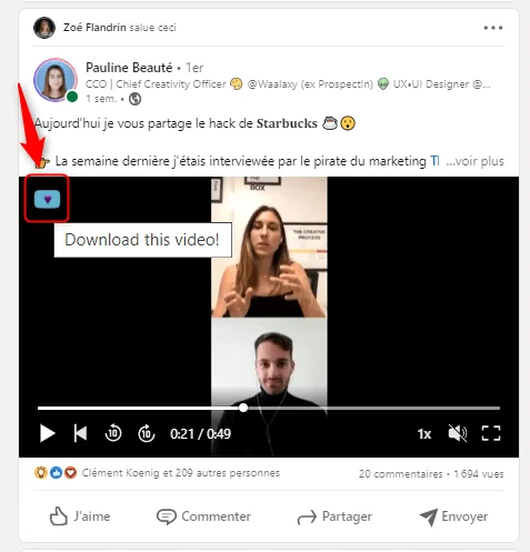 download LinkedIn video