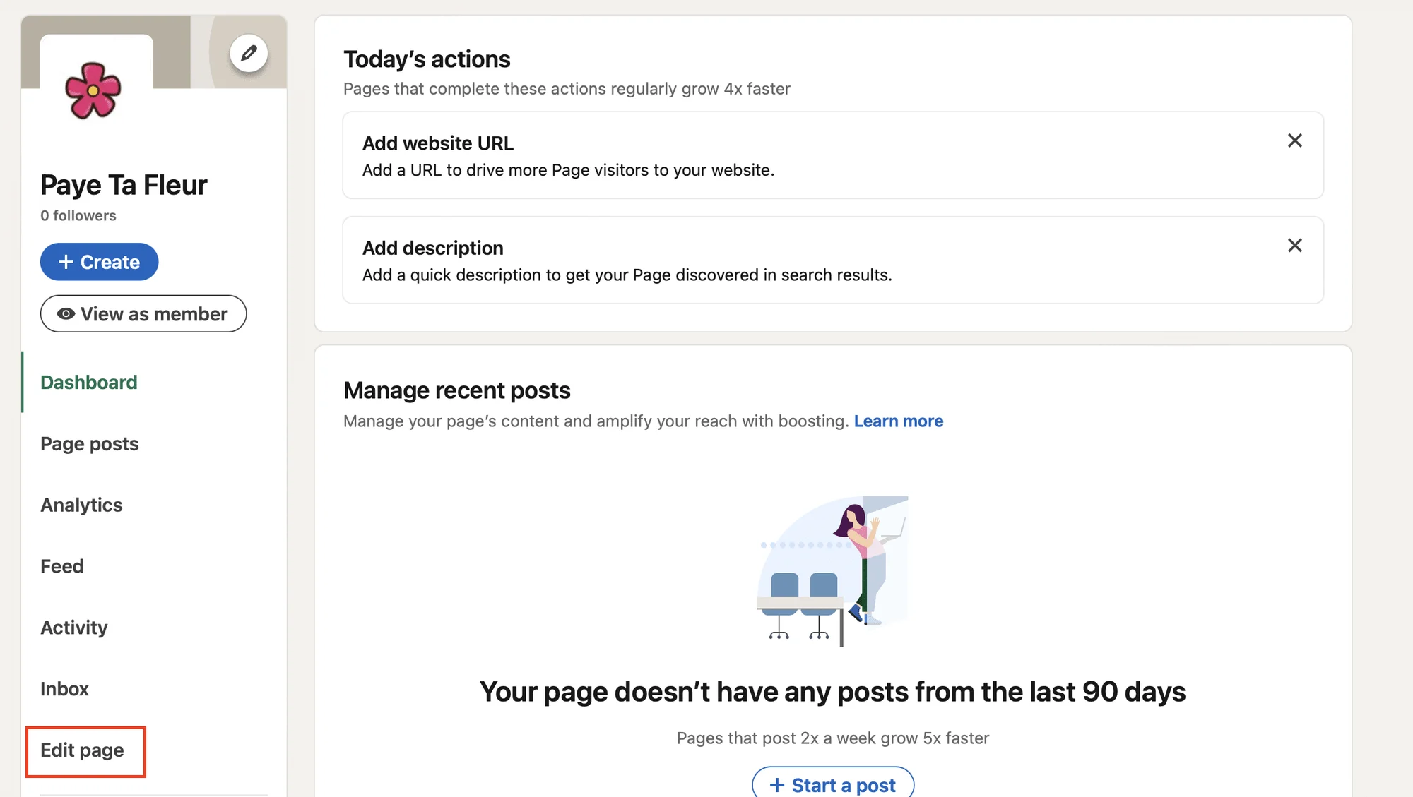 URL de LinkedIn compagny