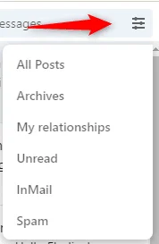filters linkedin messages