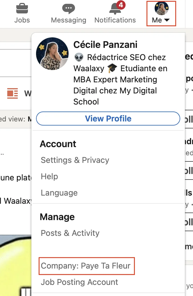 Go to your company page