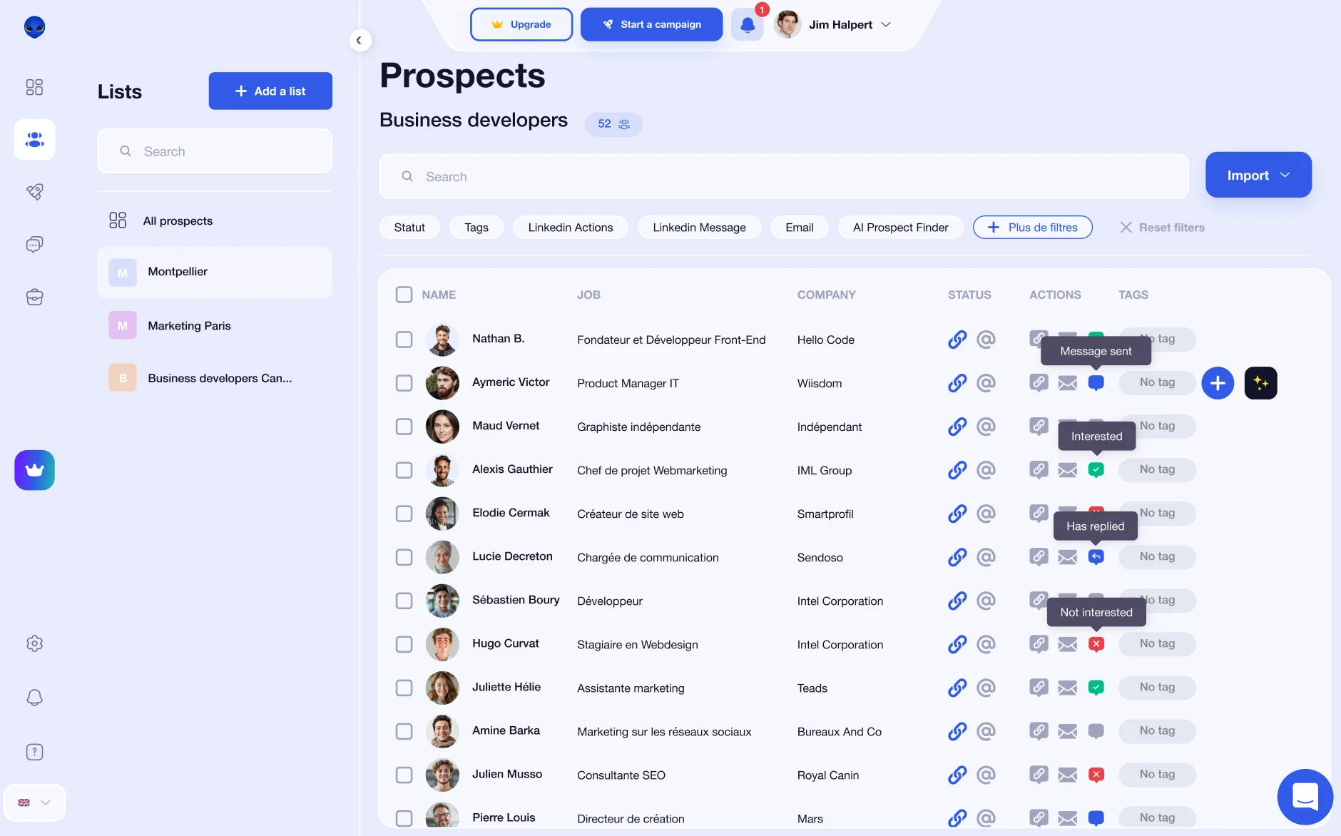 Lead scoring with Waalaxy and TeamLink Sales Navigator