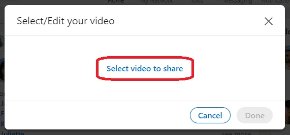 select video to share