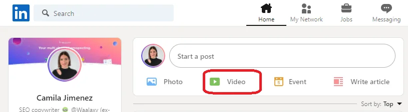 LinkedIn Video post