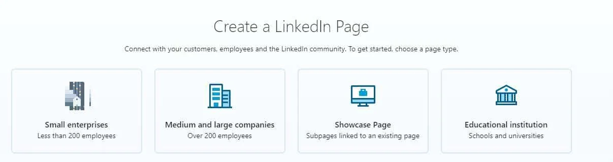Types de pages LinkedIn, guide complet