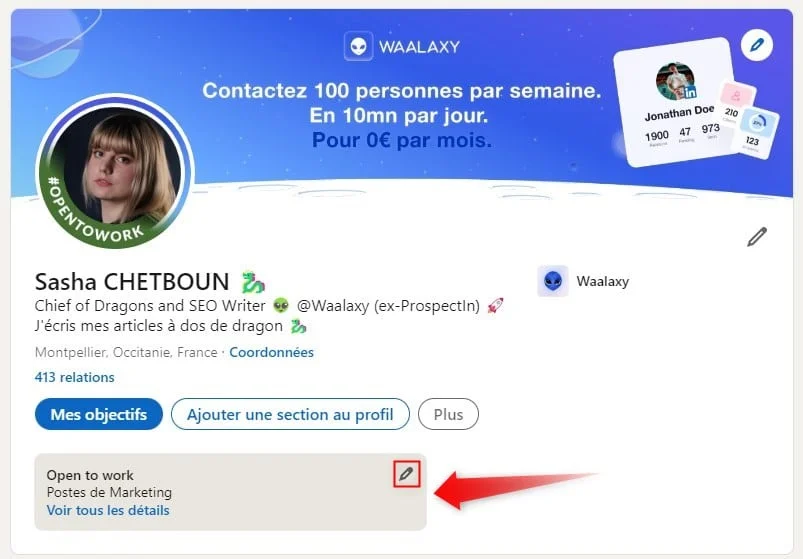 comment enlever open to work LinkedIn