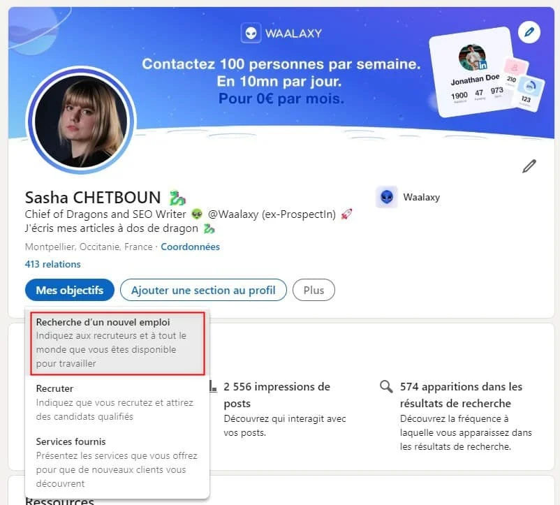mettre open to work LinkedIn