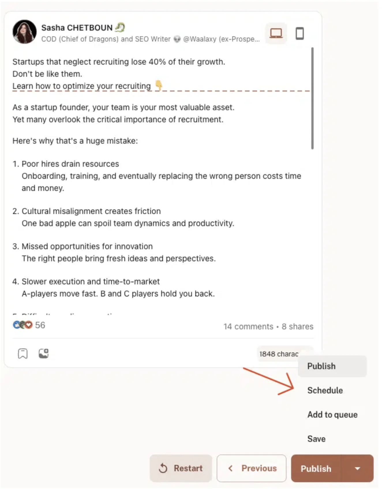 Add an image in LinkedIn post - using kawaak for personal assistant
