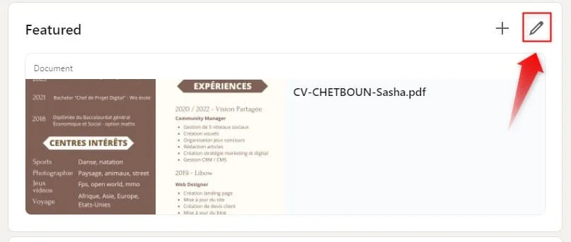 CV exemple template LinkedIn