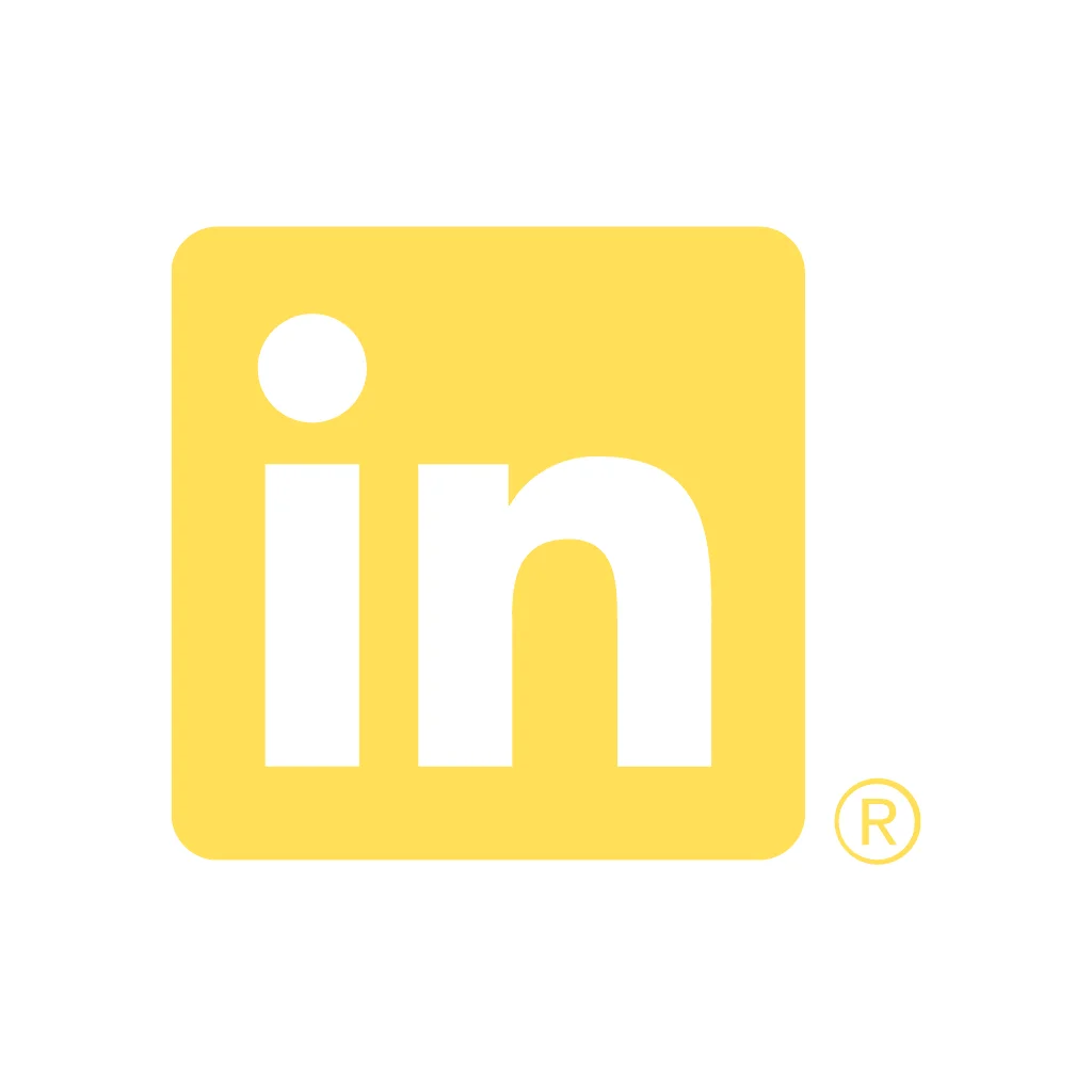 Gelbes LinkedIn-Logo