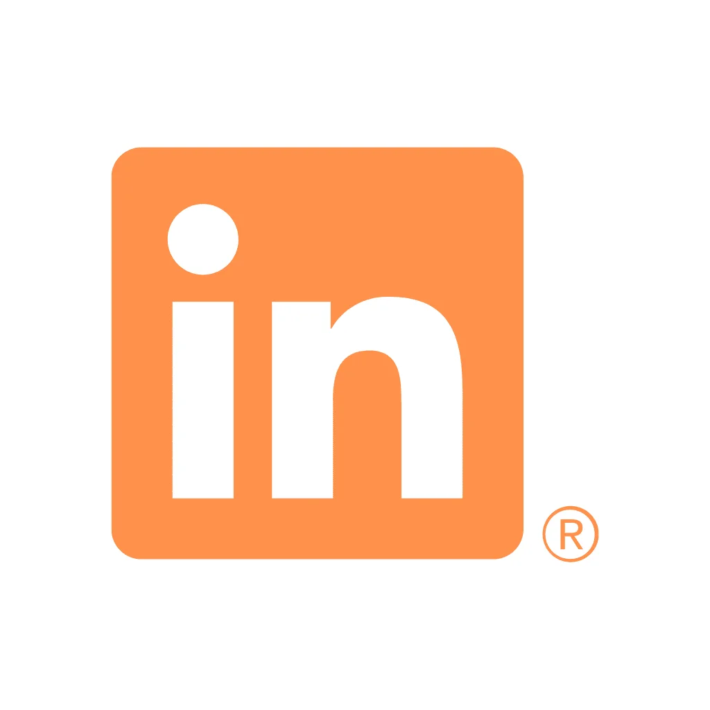 Orangefarbenes LinkedIn-Logo