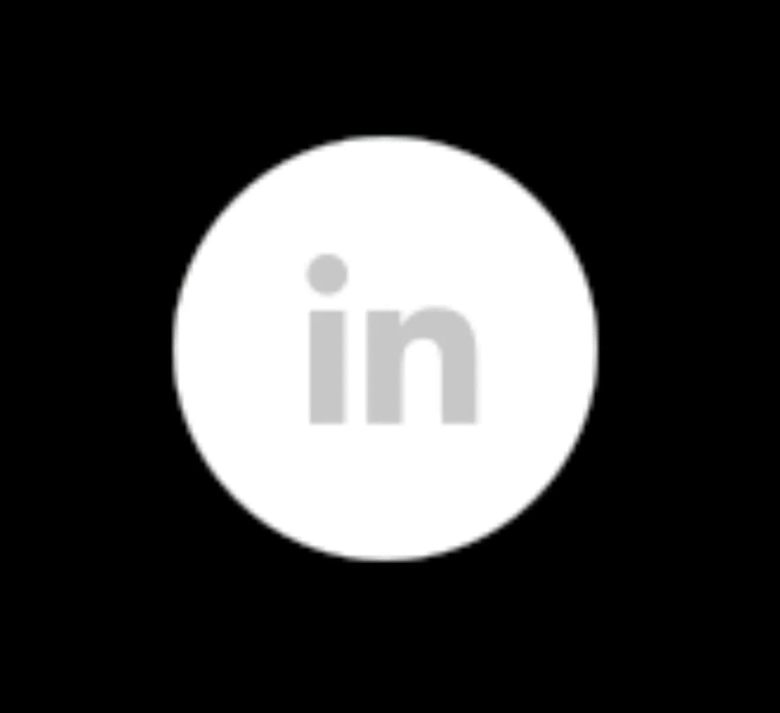Logo LinkedIn png rond blanc et gris