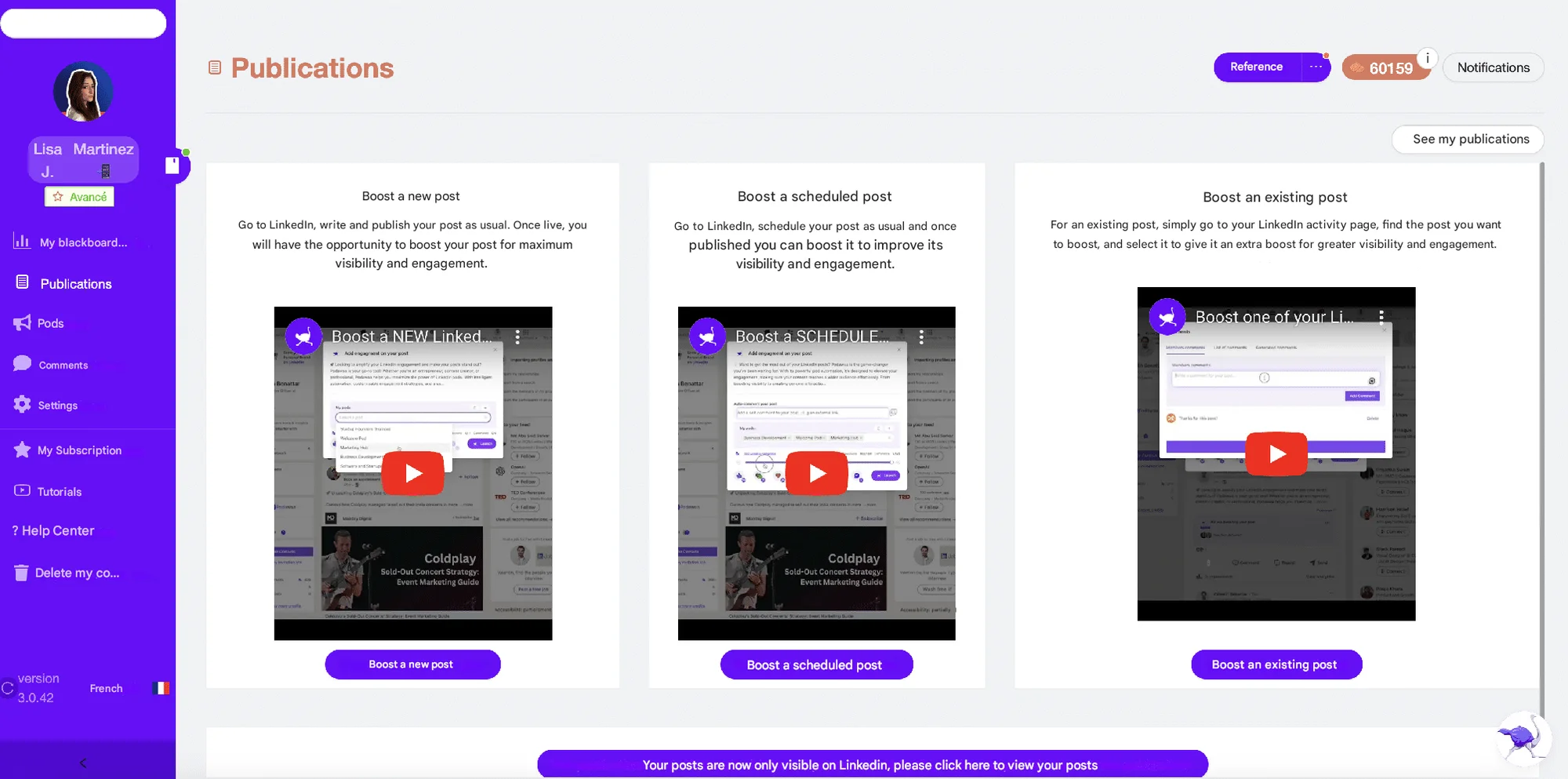 Waalaxy boost posts LinkedIn features