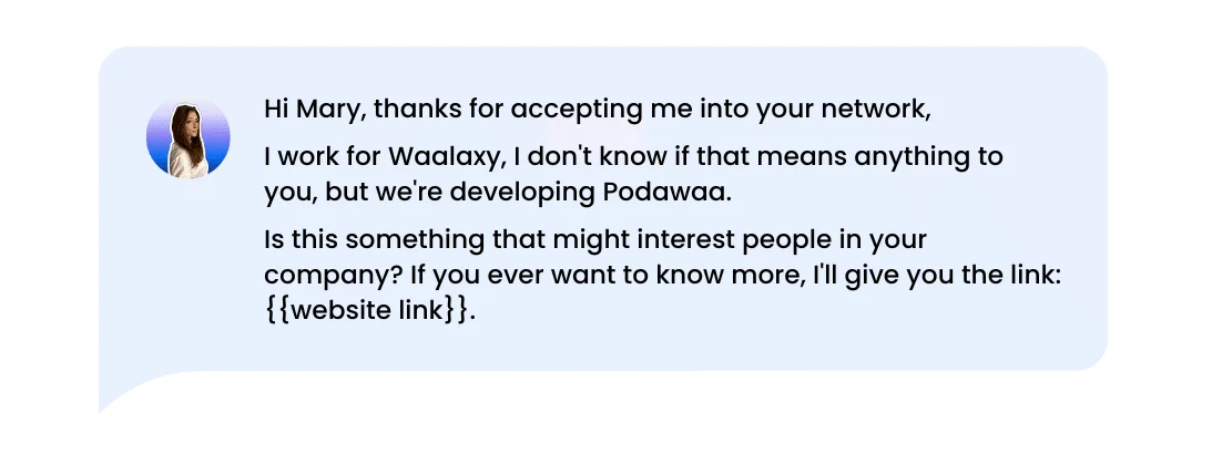 LinkedIn personal branding: voorbeeldbericht om je diensten aan te bieden.