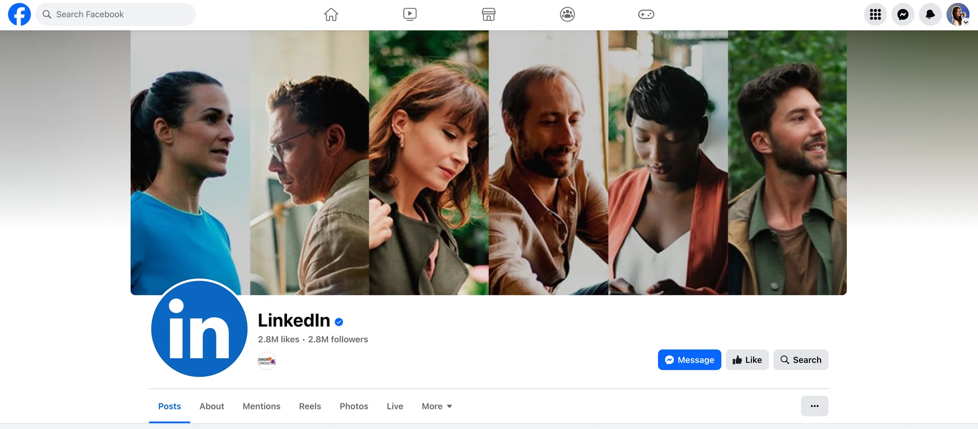 Contact LinkedIn on Facebook