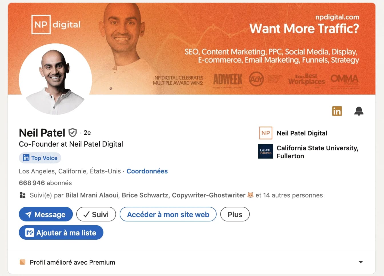 Esempio di profilo ottimizzato per LinkedIn.