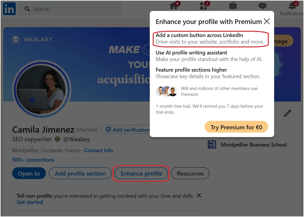 verschil volgen en connectie LinkedIn