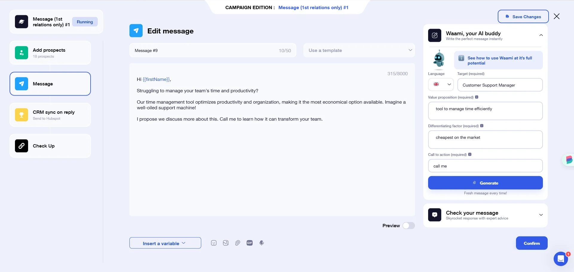 Edit LinkedIn message