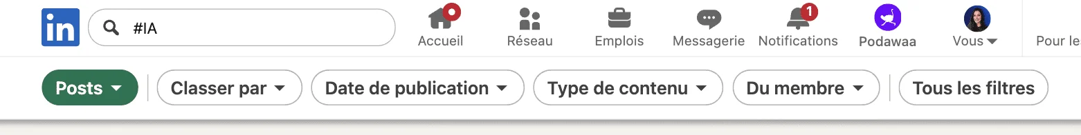 Como é que hoje se pesquisa conteúdo por hashtag no LinkedIn?