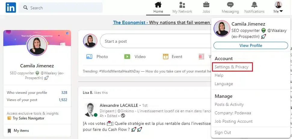 Iemand blokkeren op LinkedIn zonder zijn profiel te bekijken