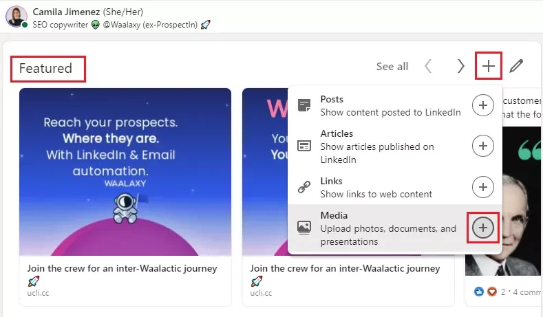 Reach prospects LinkedIn email automation Waalaxy