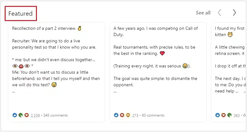 Rubrik auf LinkedIn hervorgehoben
