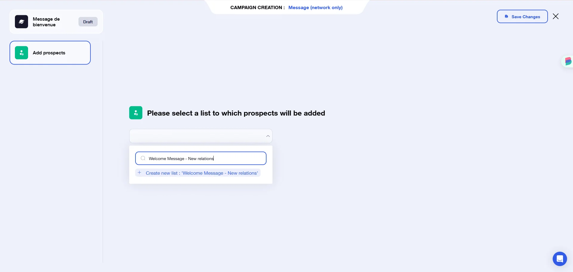 Select a list of prospects