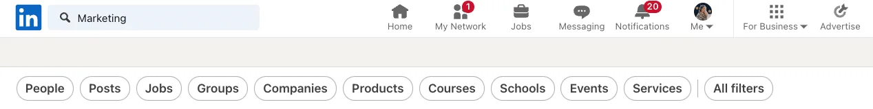 Pesquisa no LinkedIn