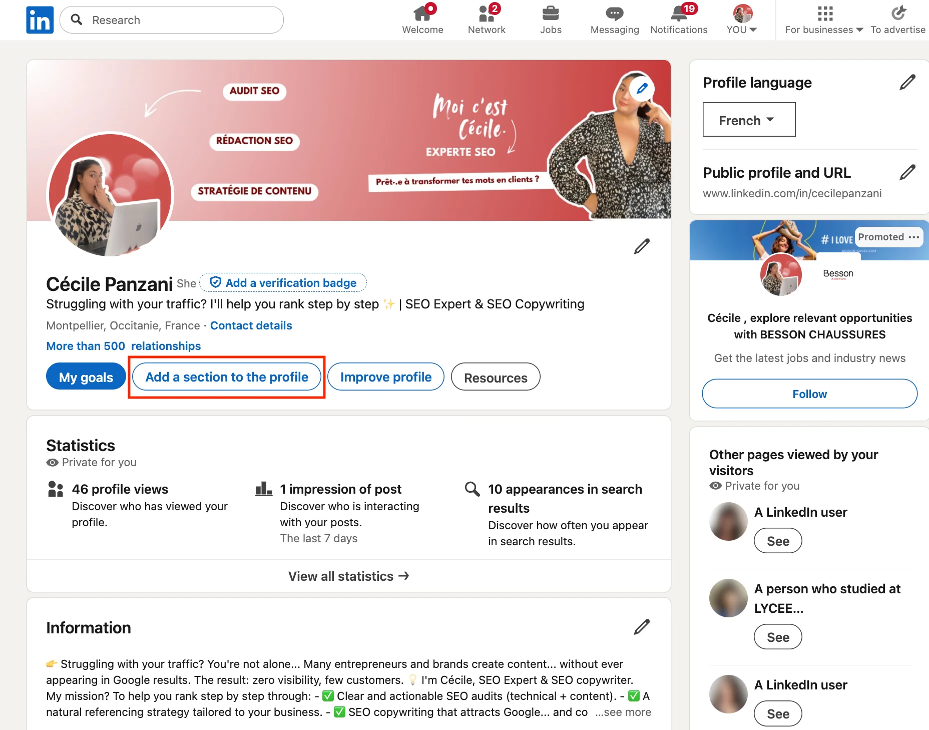 Add a standard LinkedIn certification