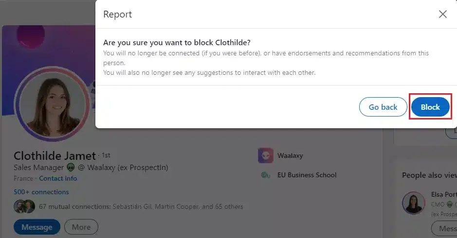 mensen blokkeren op LinkedIn