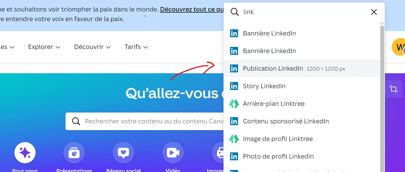 Menu recherche LinkedIn Waalaxy
