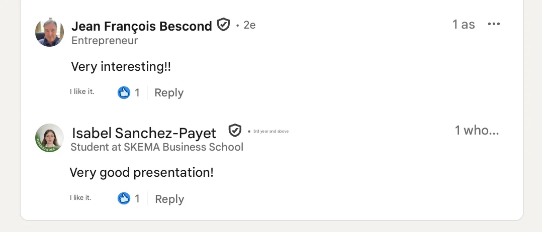 Example of nice but weak comments