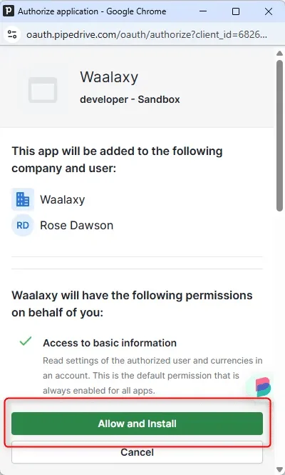 Waalaxy authorization Google OAuth permissions