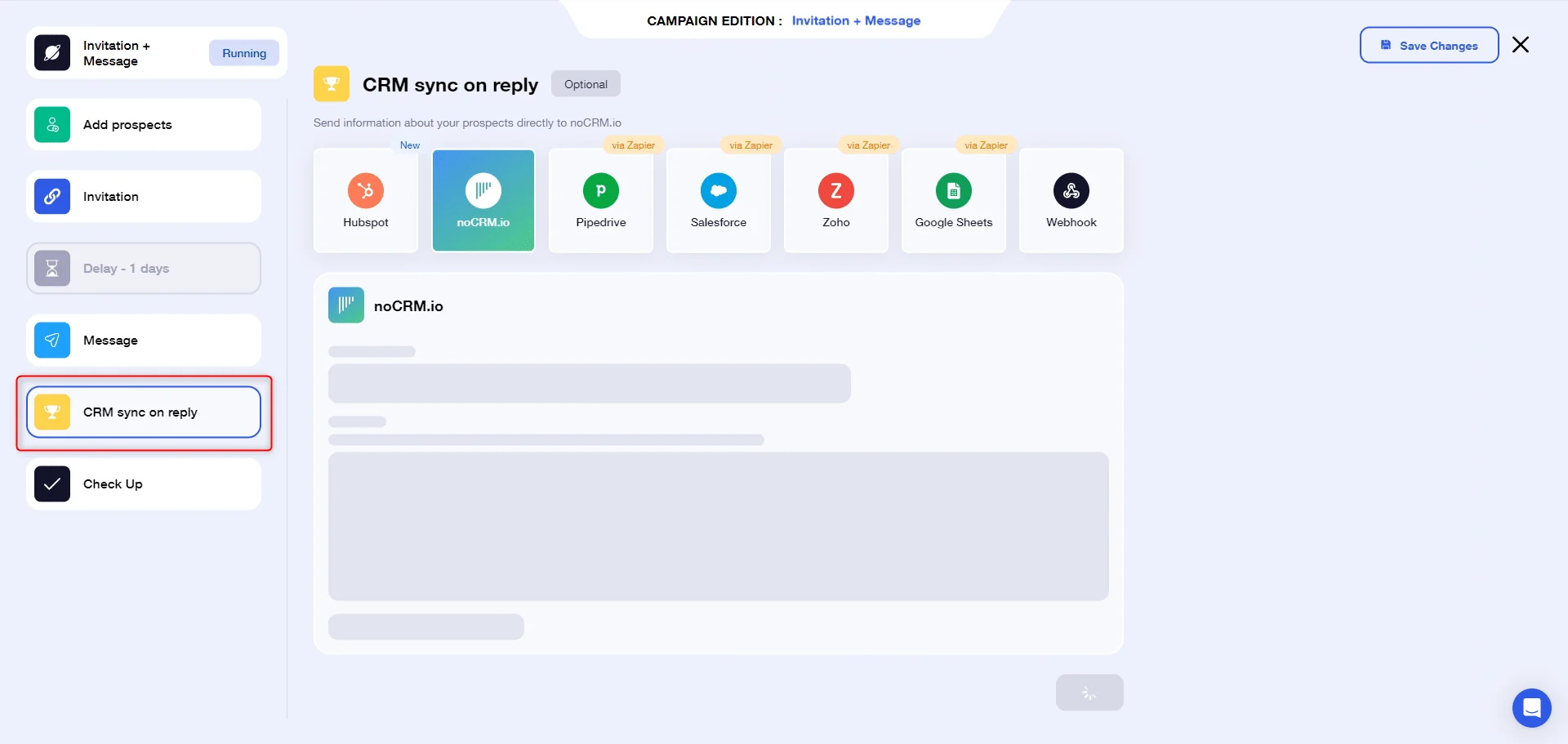 Campaign workflow CRM sync Waalaxy
