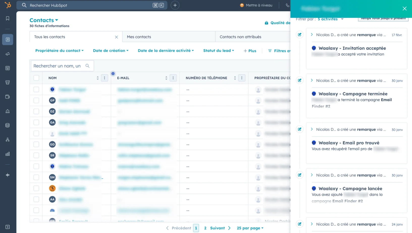 How do the data appear on HubSpot
