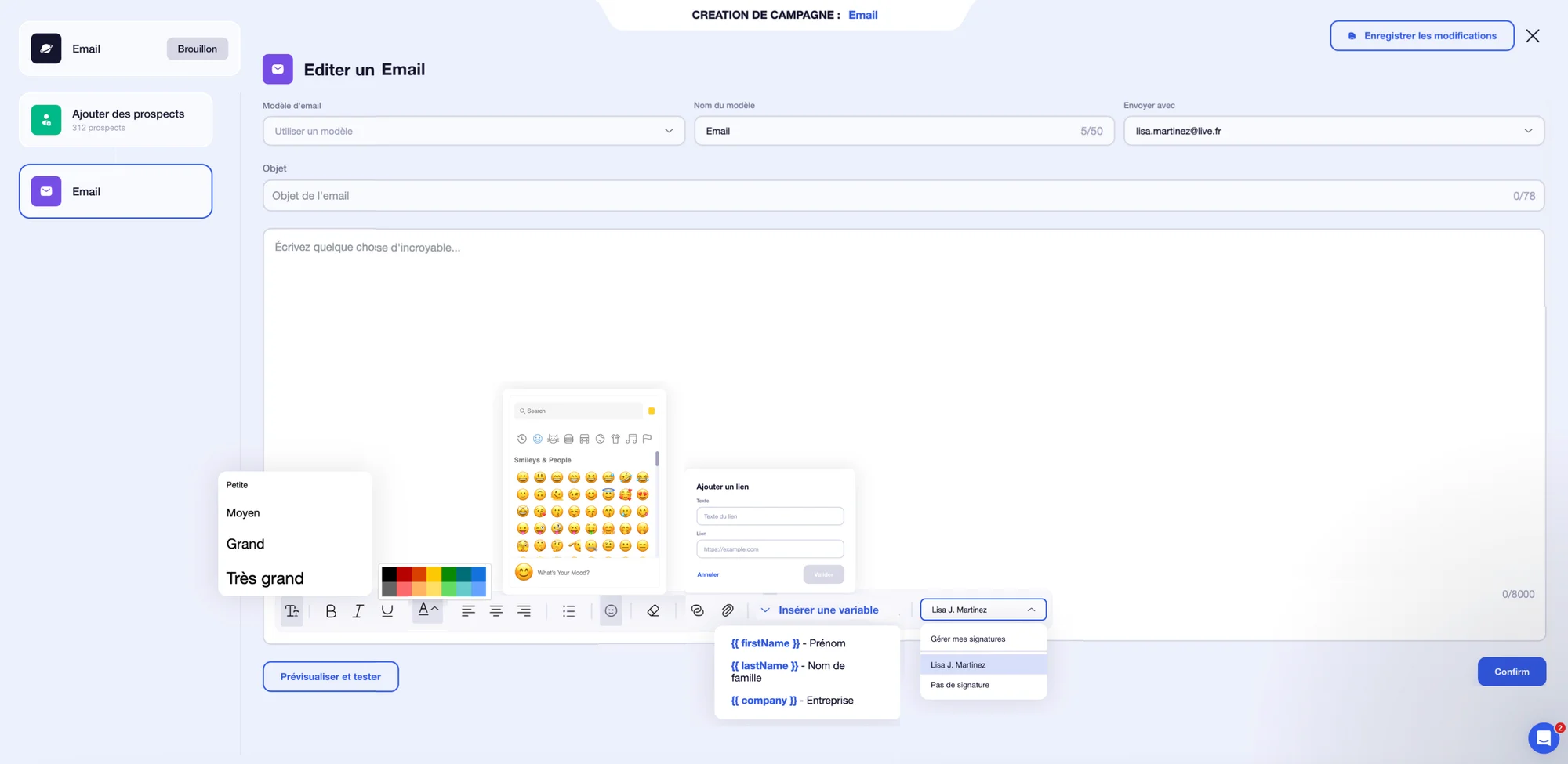 Personnaliser un e-mail prospection commerciale B2B avec Waalaxy