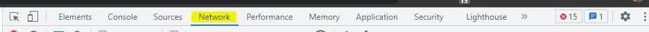 Onglets outils développement navigateur Chrome