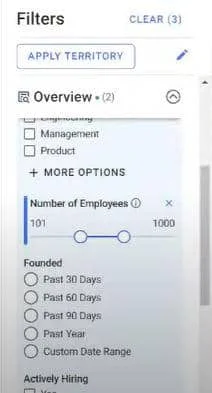 Crunchbase filters