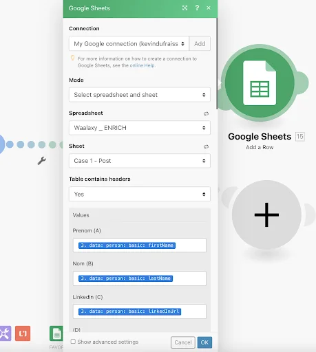 Add the new Google Sheet
