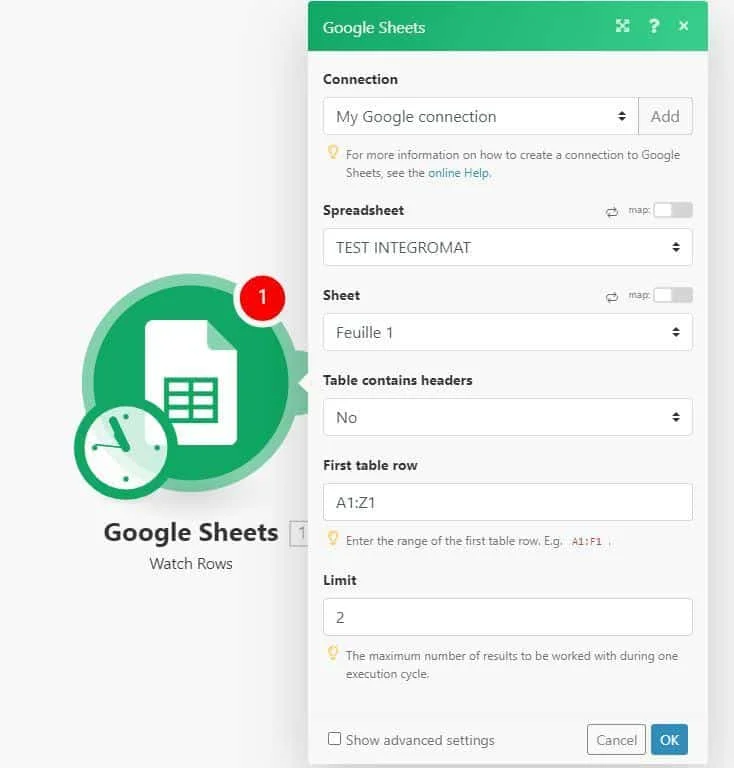 add your Google Sheet