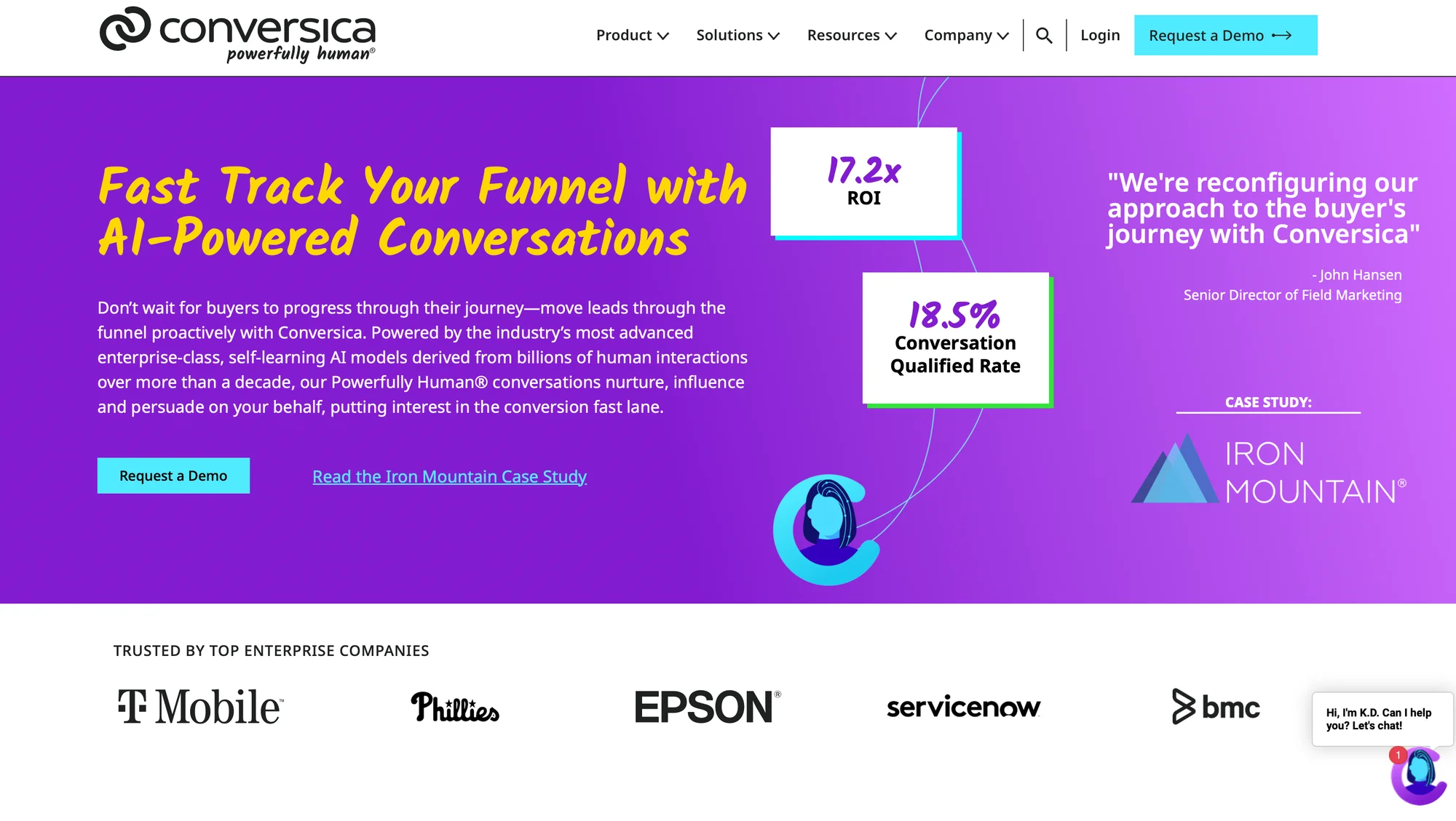 Conversica conversations IA entonnage ventes