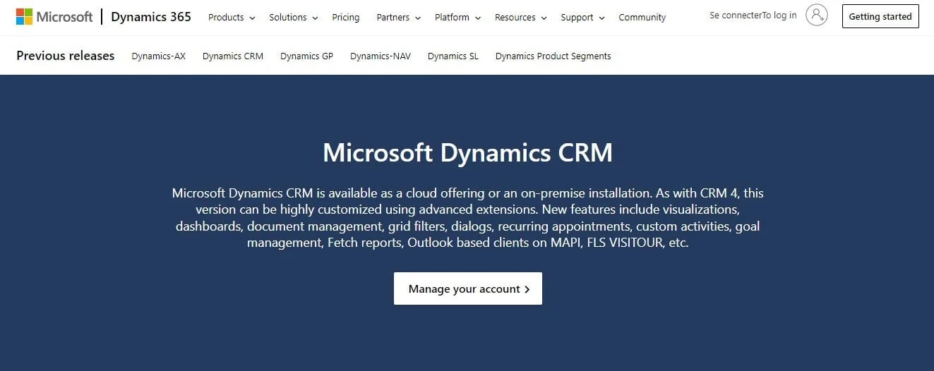 Microsoft Dynamics 365 CRM tool