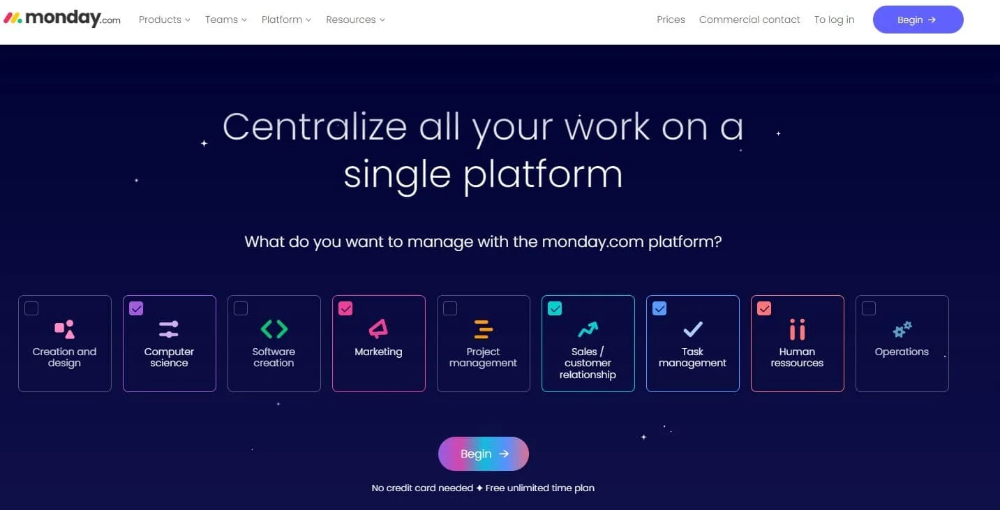 Monday.com plateforme gestion travail centralisée