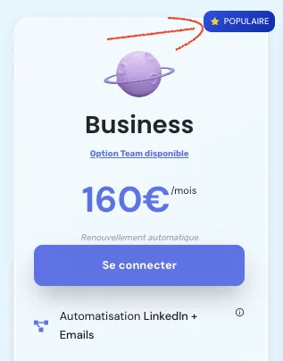 Offre Business Waalaxy 160 euros mois
