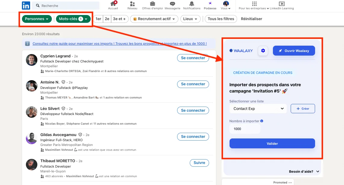 Import with Waalaxy